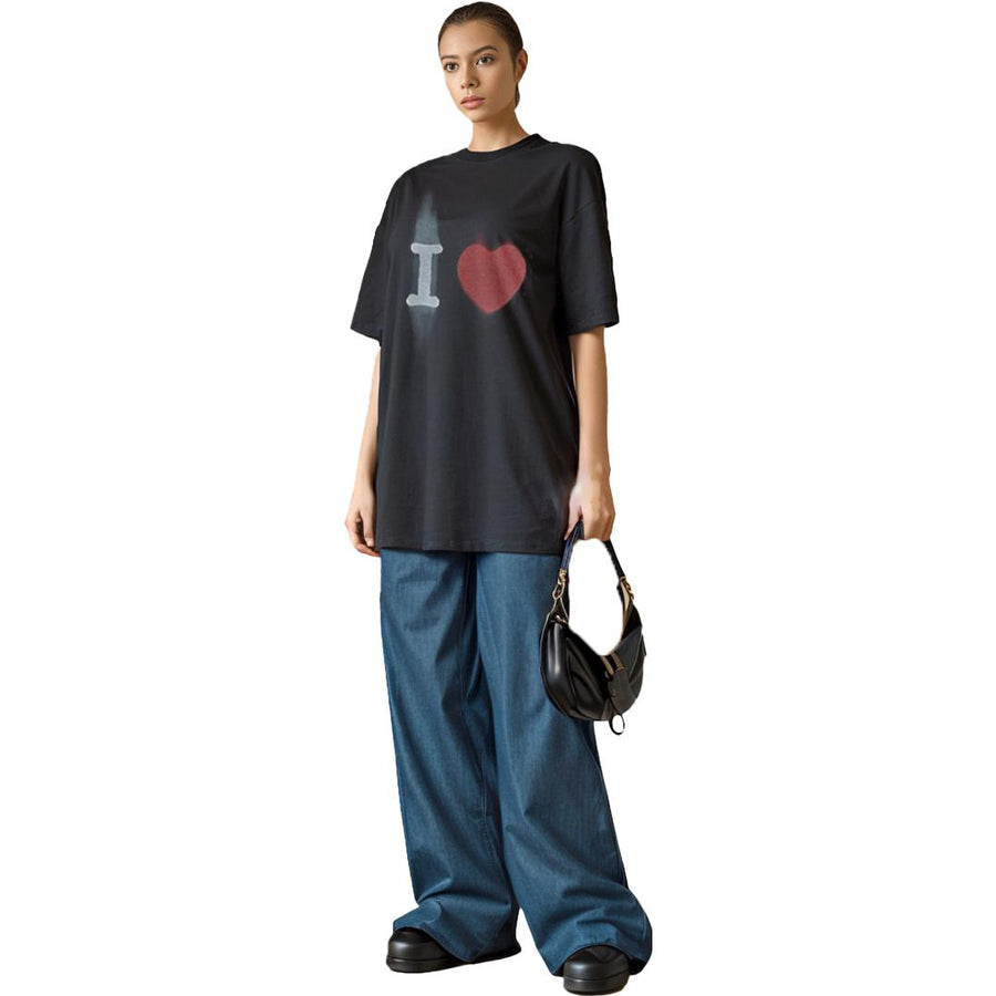 Футболка Balenciaga I Love T-shirt Large Fit 'Black', черный — фото 4