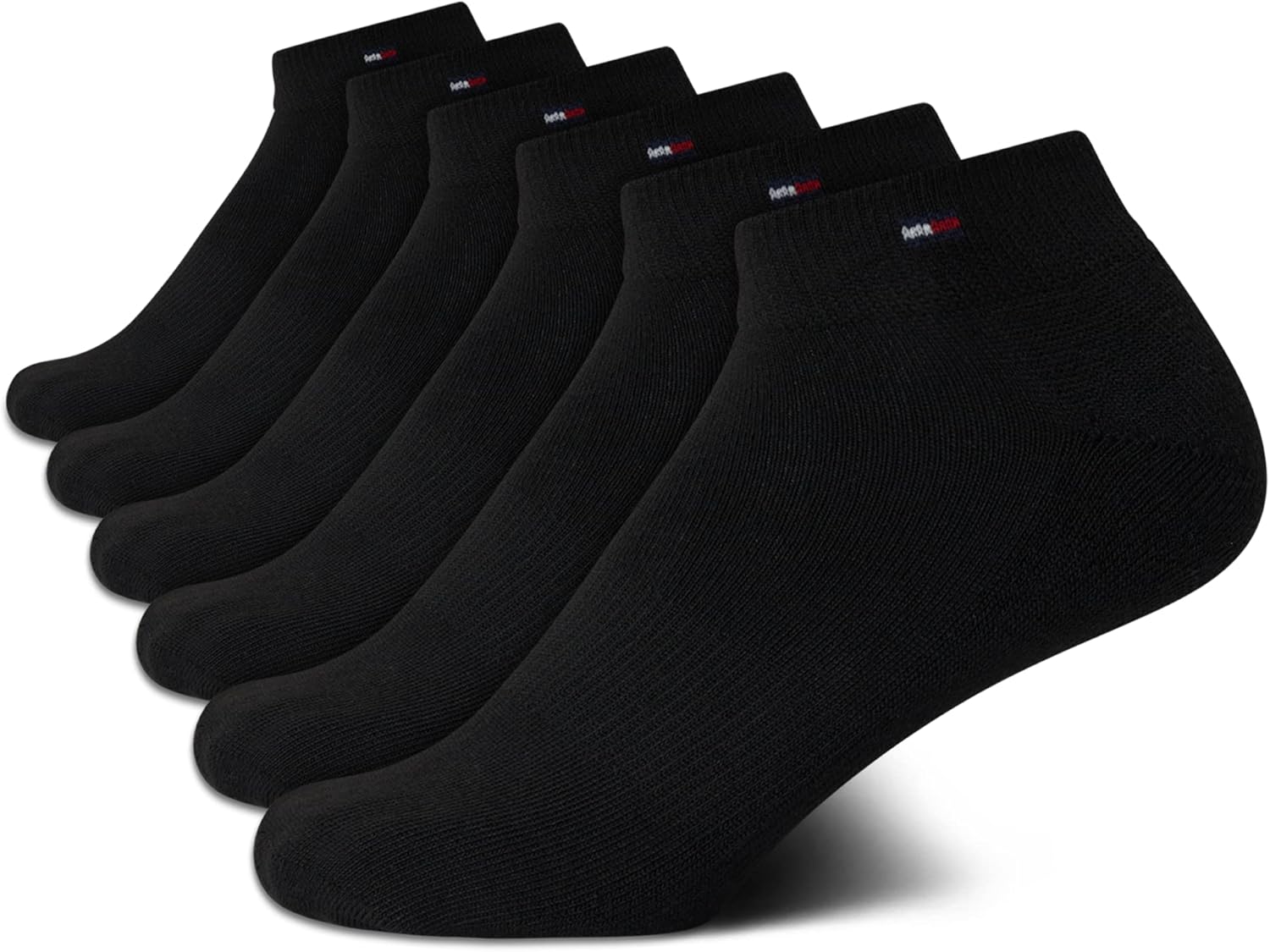 

Женские носки Tommy Hilfiger Flag Sport Cushion Short Crew Socks, 6 пар, Pure Black