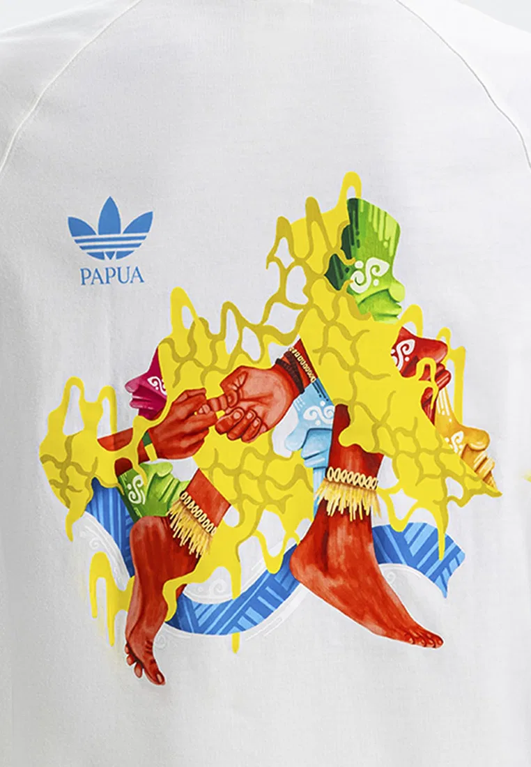 Футболка с графическим принтом, короткий рукав, Papua Adidas, белый — фото 3