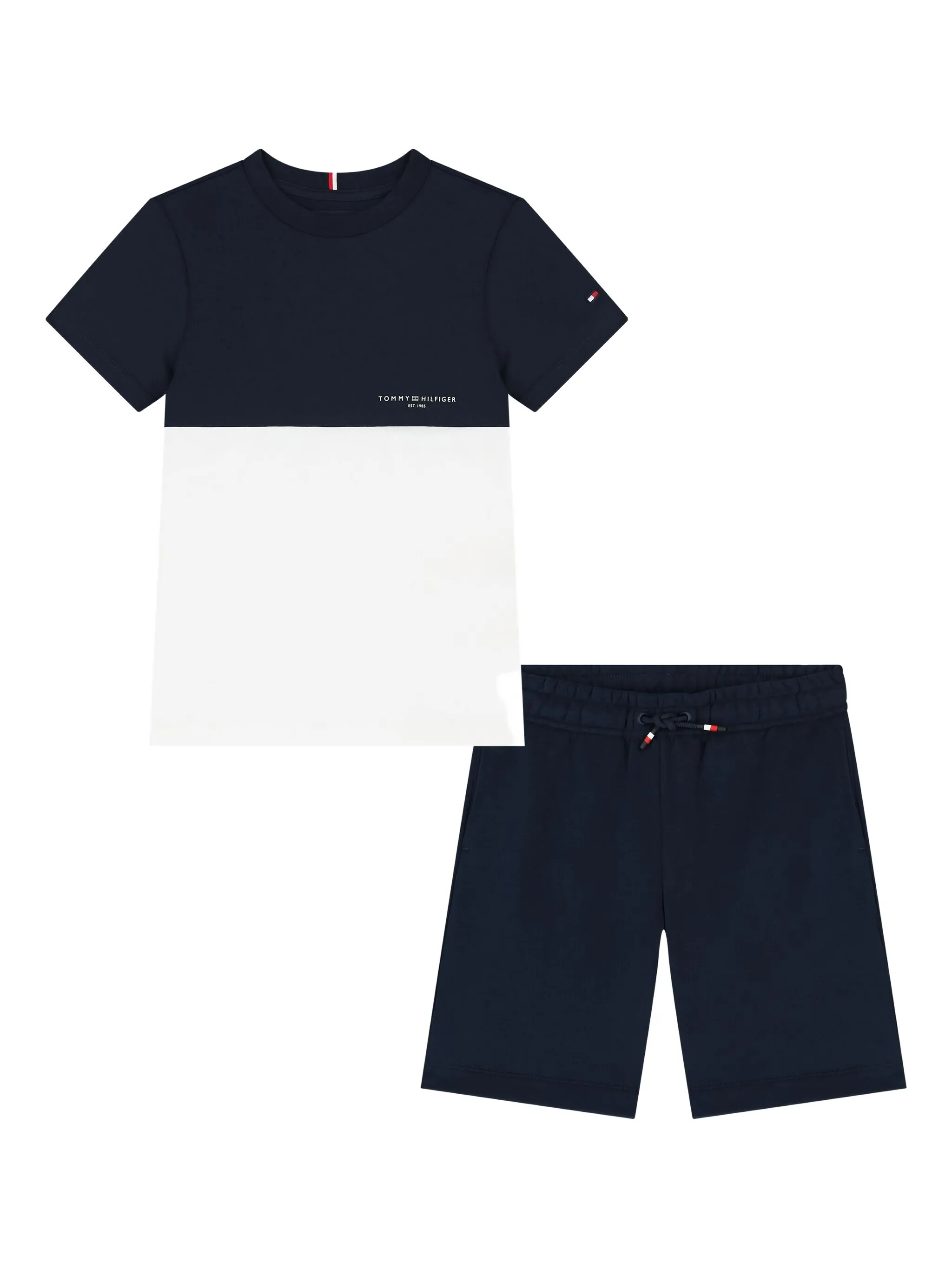 

Комплект из топа и шортов в стиле колор-блок Tommy Hilfiger Junior, синий