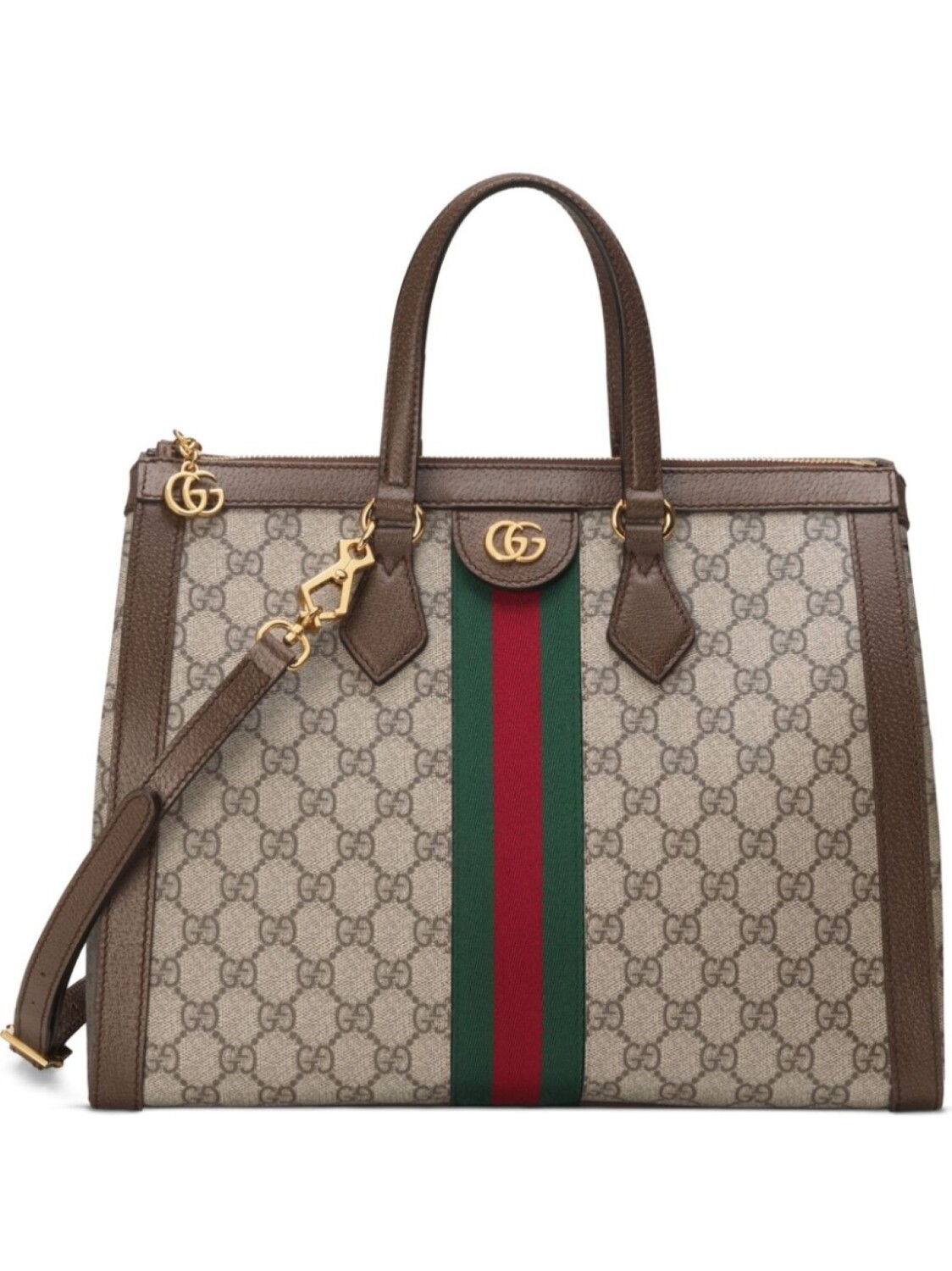 

Сумка-тоут Gucci Ophidia среднего размера, нейтральный цвет