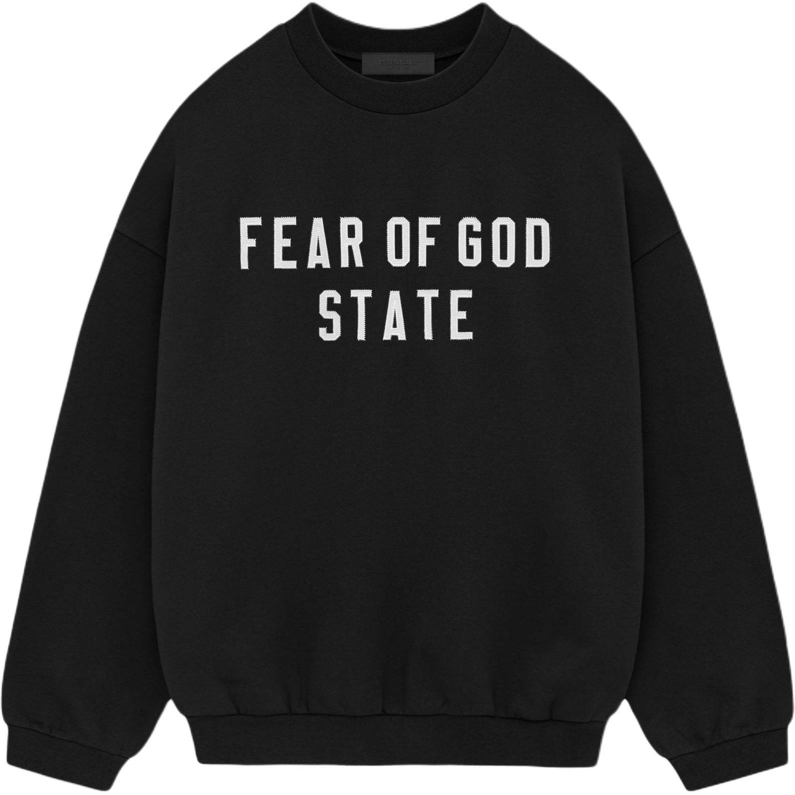 

Толстовка с круглым вырезом Fear Of God из плотного флиса Fear Of God Essentials, Obsidian Black/BLACK