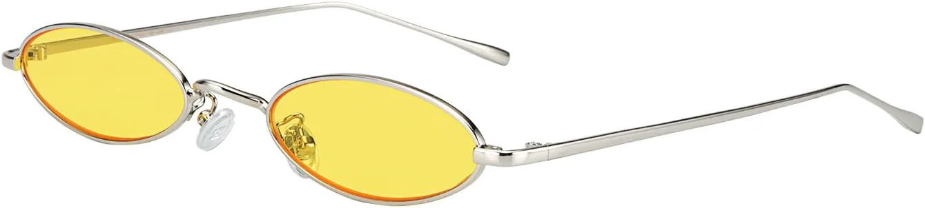 

Винтажные солнцезащитные очки MEETSUN 90-х годов, маленькие овальные, для женщин и мужчин, в металлической оправе, дизайнерские готические очки, C39-sliver-yellow