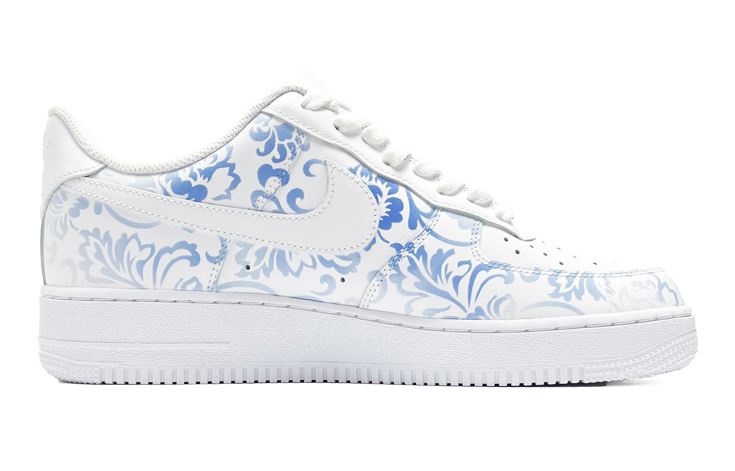 Кроссовки Nike Air Force 1 скейтерские мужские низкие бело-синие, цвет White Blue — фото 3