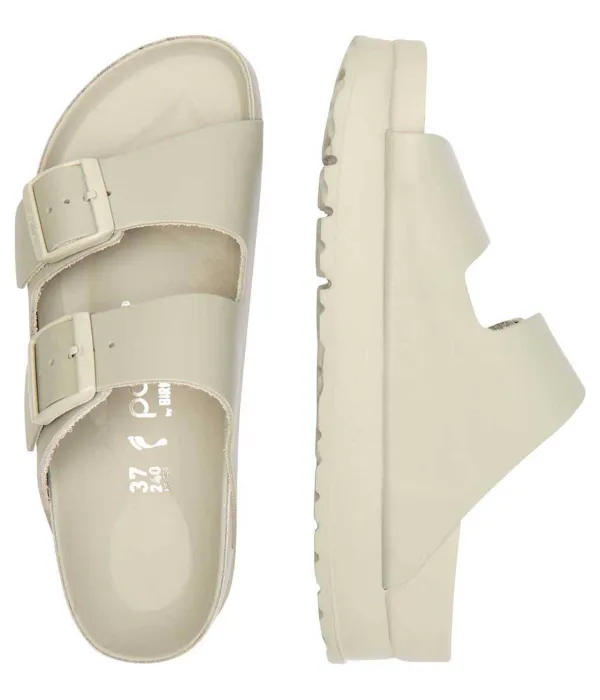 Тапочки из кожи Arizona Flex Narrow fit Birkenstock, серый — фото 4