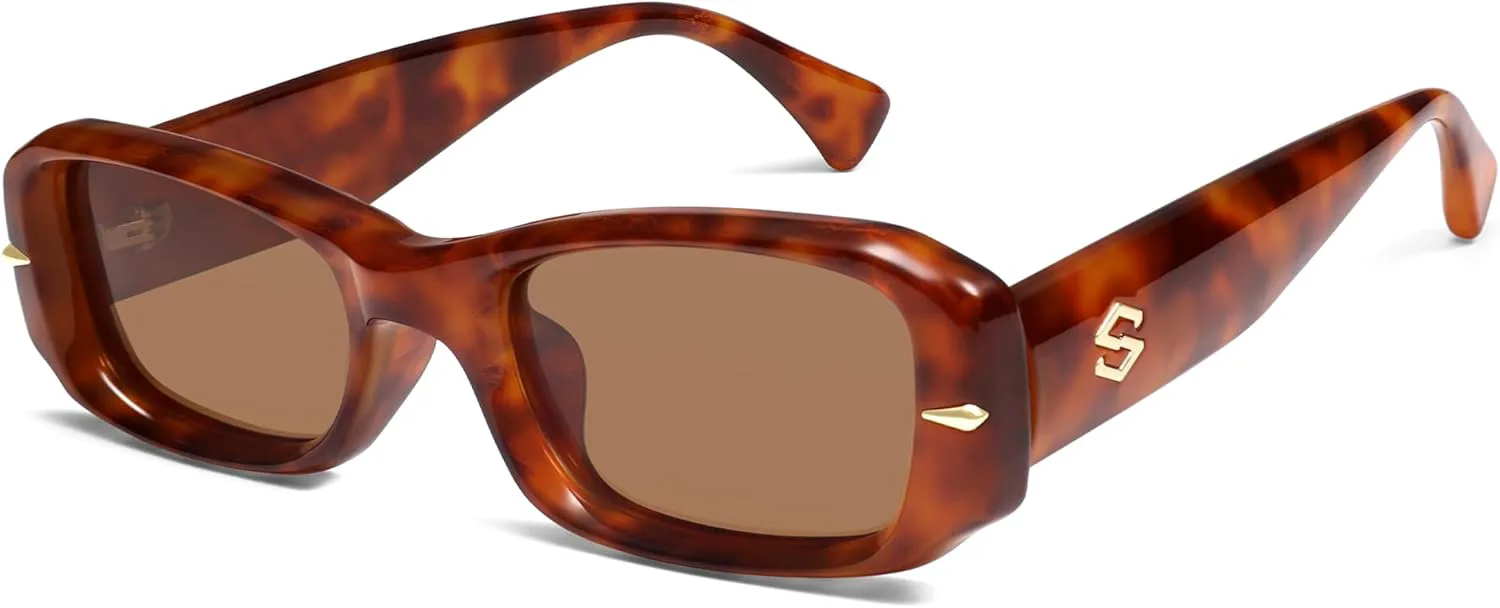 

Солнцезащитные очки SOJOS Retro Rectangle Polarized Sunglasses Women Men 90s Sunnies UV Protection Women Mens Sun Glasses SJ2366, Brown Tortoise/Light Brown