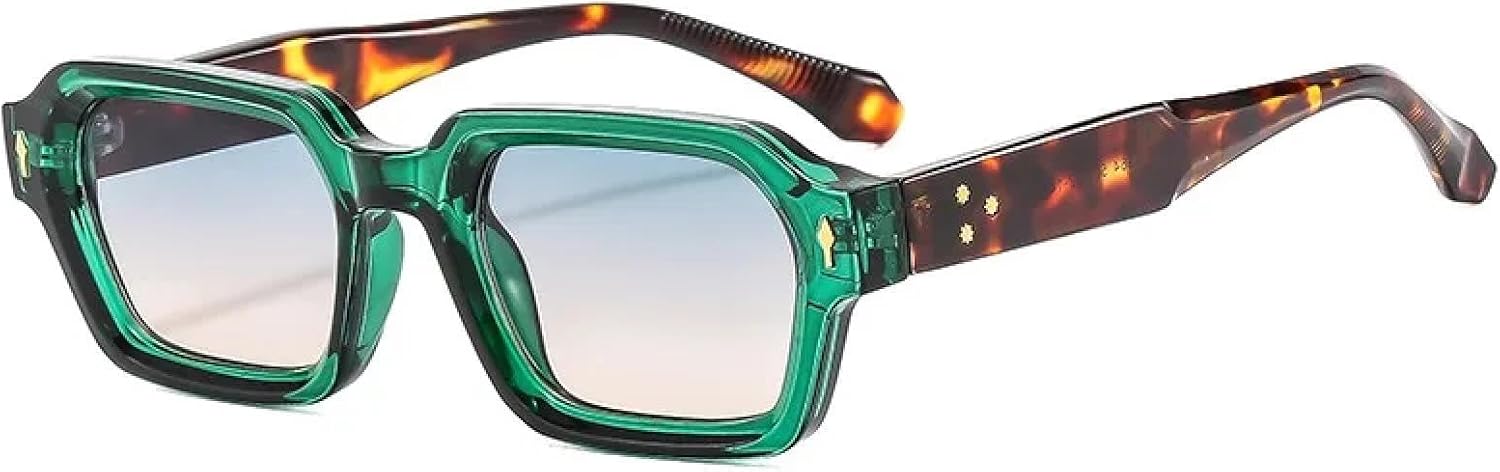 

Солнцезащитные очки с защитой UV400 | Маленькая оправа, заклепки, цветные линзы | Для женщин и мужчин, для занятий спортом на открытом воздухе и вождения DSVIGF, Green