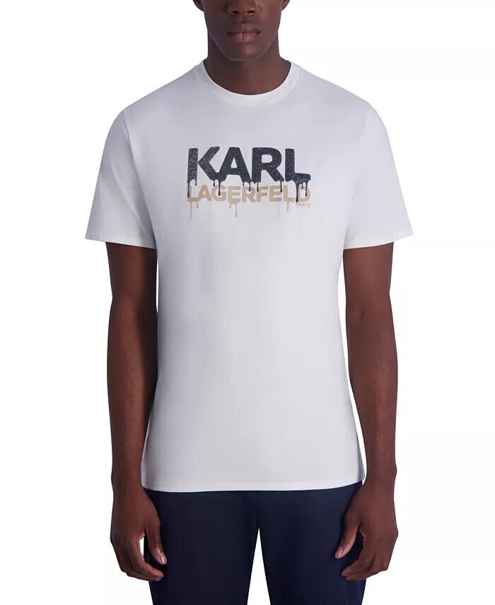 

Мужская футболка с графическим логотипом Drip KARL LAGERFELD PARIS, белый