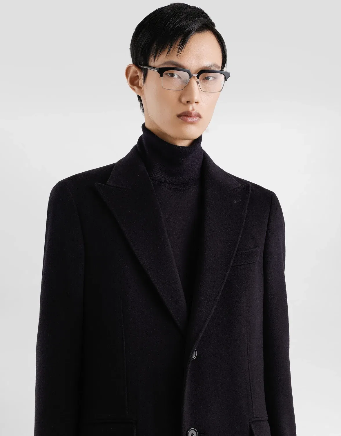 Однобортное кашемировое пальто DOLCE & GABBANA, серый — фото 4
