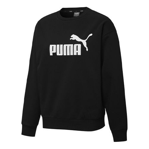 

Свитер ess logo crewneck sweatshirt 'black white' Puma, черный