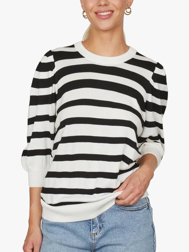 

Ребристый топ в полоску halia Sisters Point, цвет Black/Ivory