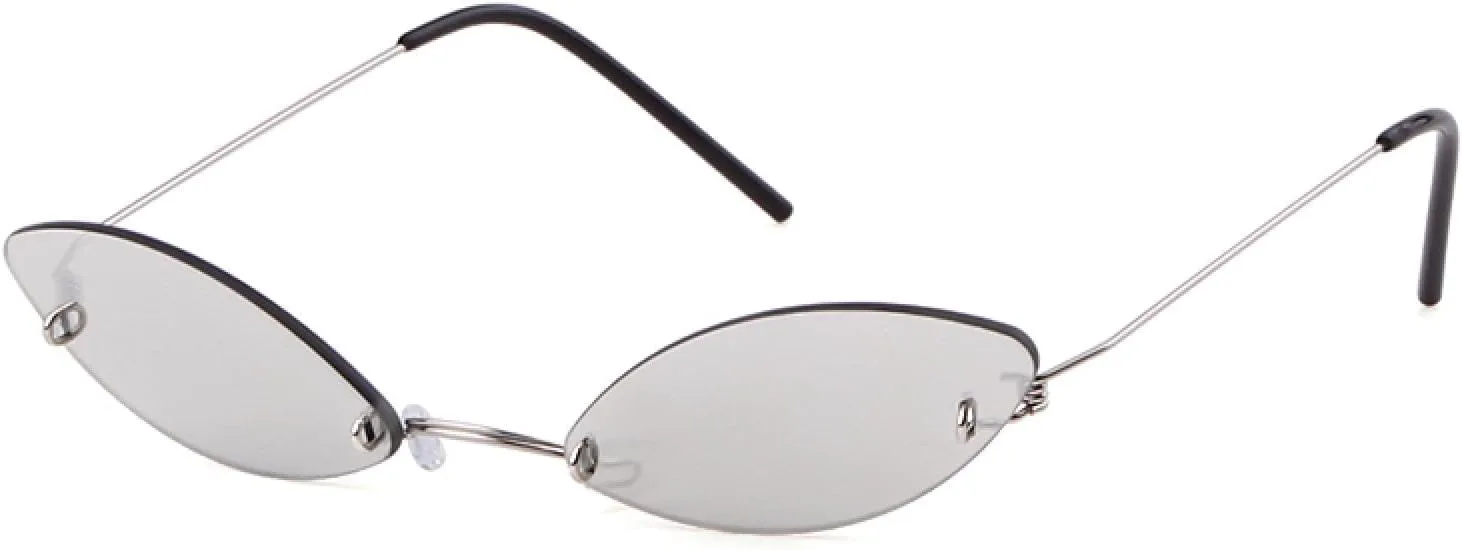 

Солнцезащитные очки в оправе «кошачий глаз» в стиле ретро с металлическими линзами, красными линзами, защитой от УФ-излучения UV400, унисекс, модные очки WNCKSQ, C1