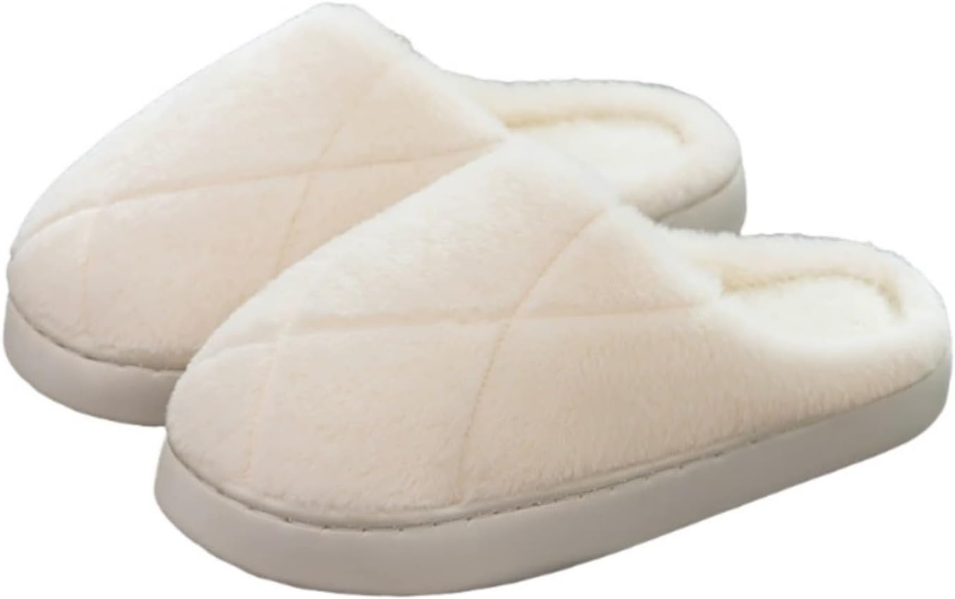 

Тапочки для женщин и мужчин с эффектом памяти, домашняя обувь на платформе, пушистые тапочки, теплые, удобные, дышащие, с противоскользящей подошвой, для дома и улицы, уютные плюшевые тапочки на ноге Generic, белый