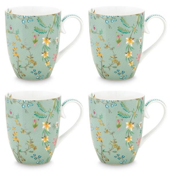 

Кружки jolie flowers ii (набор из 4 шт.) Pip Studio, синий