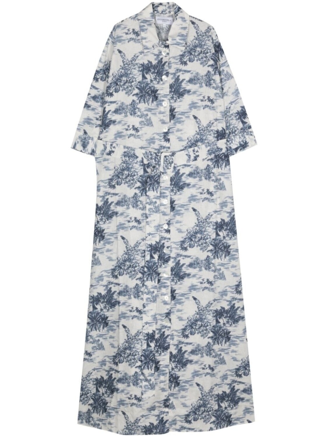 

Evi Grintela платье-рубашка с поясом и принтом, синий