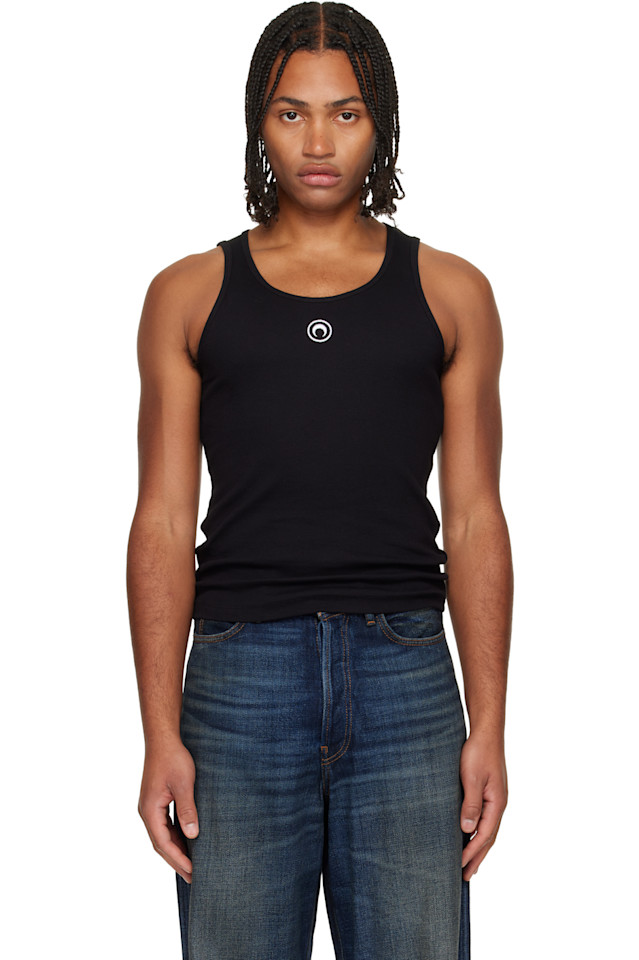 

Майка-Топ из ребристой ткани с логотипом Moon Marine Serre, черный