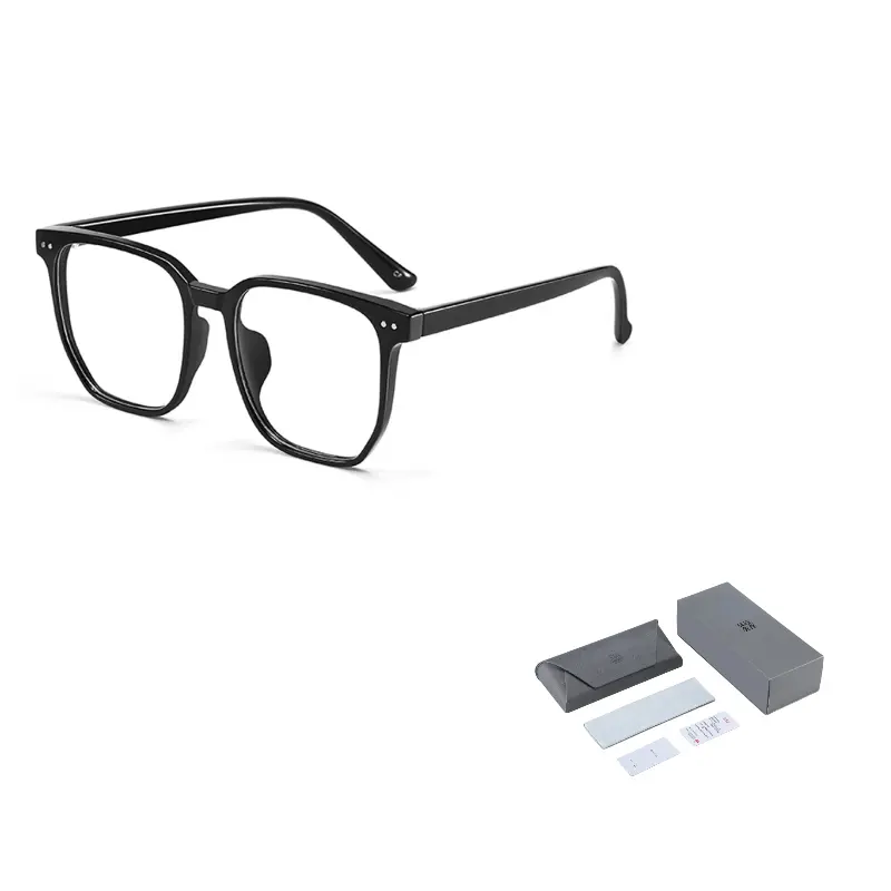 

Wood Premium Пластиковая оправа для очков TR/Memory неправильной формы унисекс, Bright Black