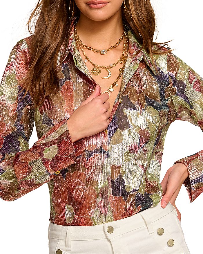 

Рубашка Nicole Metallic Printed Ramy Brook, мультиколор