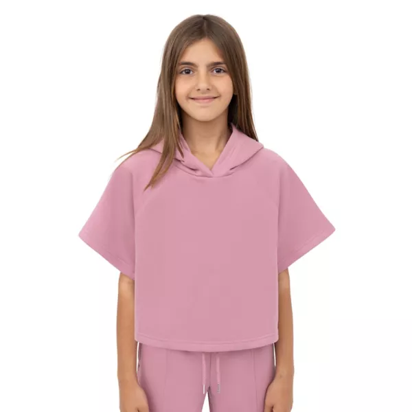 

Детская укороченная худи для девочек 7-20 Layer 8, цвет vintage pink