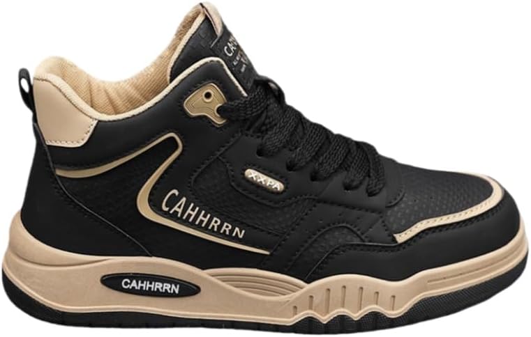 

Модные спортивные кроссовки на толстой подошве для молодых мужчин, большие размеры. Кожаный верх. Удобная стелька. Полны юношеской энергии Clolinde, черный