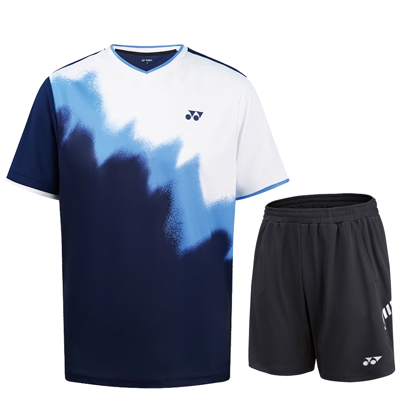 

YONEX Футболка для бадминтона мужская 110145 navy blue+120061 black