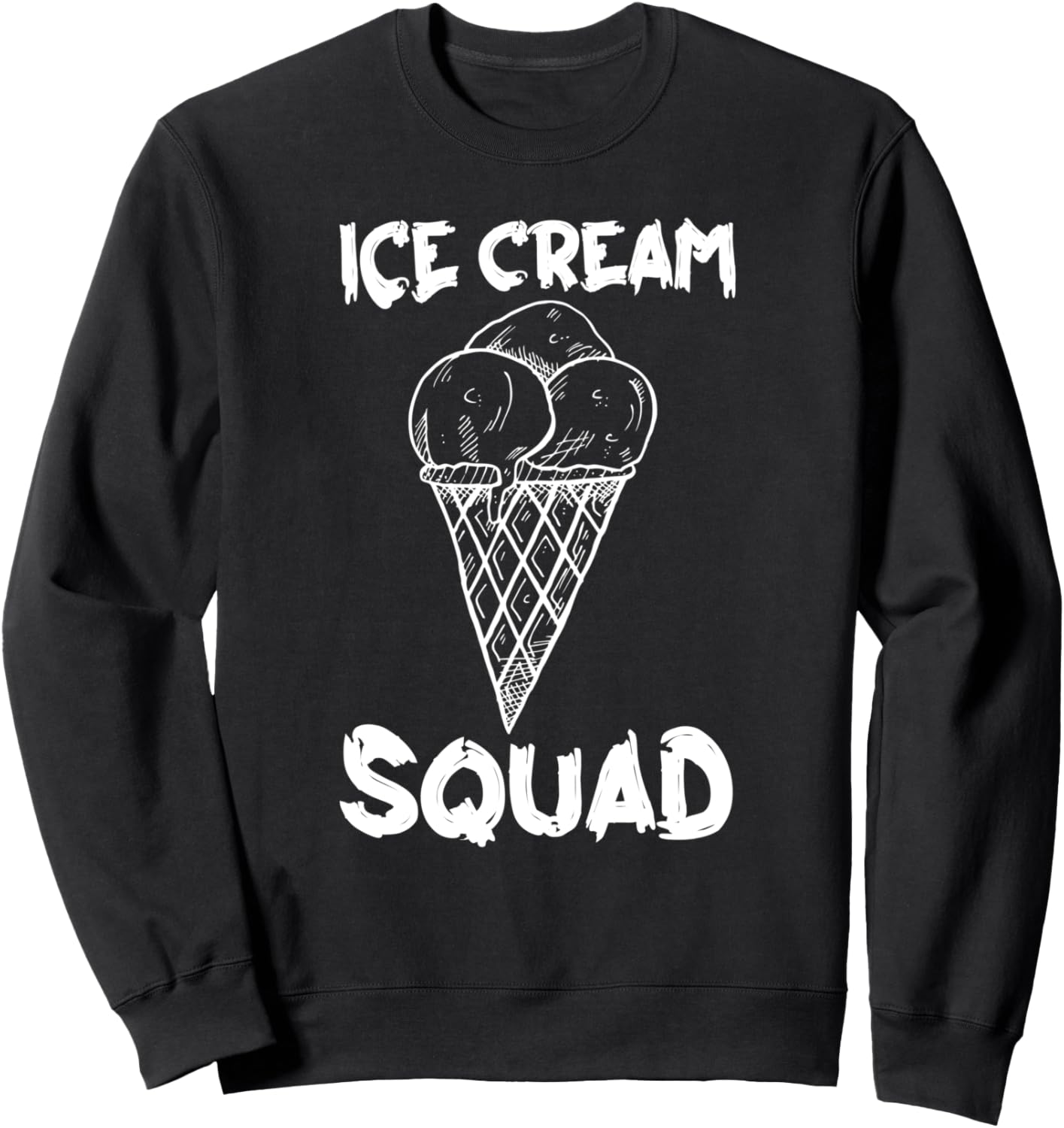 

Футболка с забавным принтом Команда мороженого для любителей мороженого Ice Cream Squad, черный