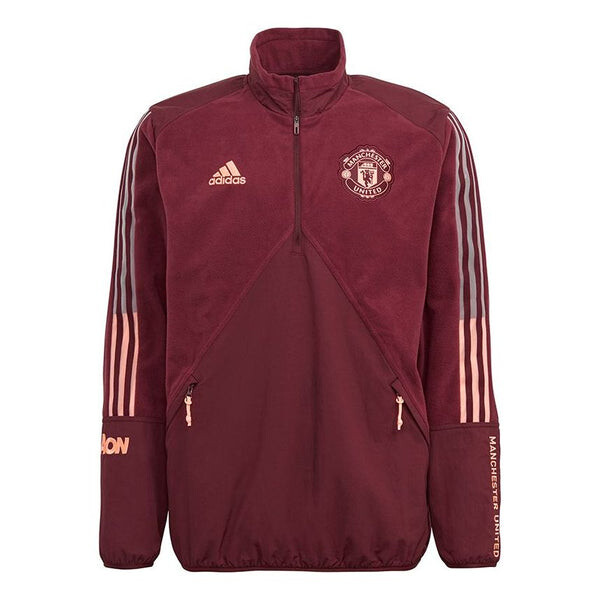 

Куртка adidas Mufc Travel Ftp Manchester United Soccer/Football Casual Sports Half Zipper Stand Collar Jacket Red, красный
