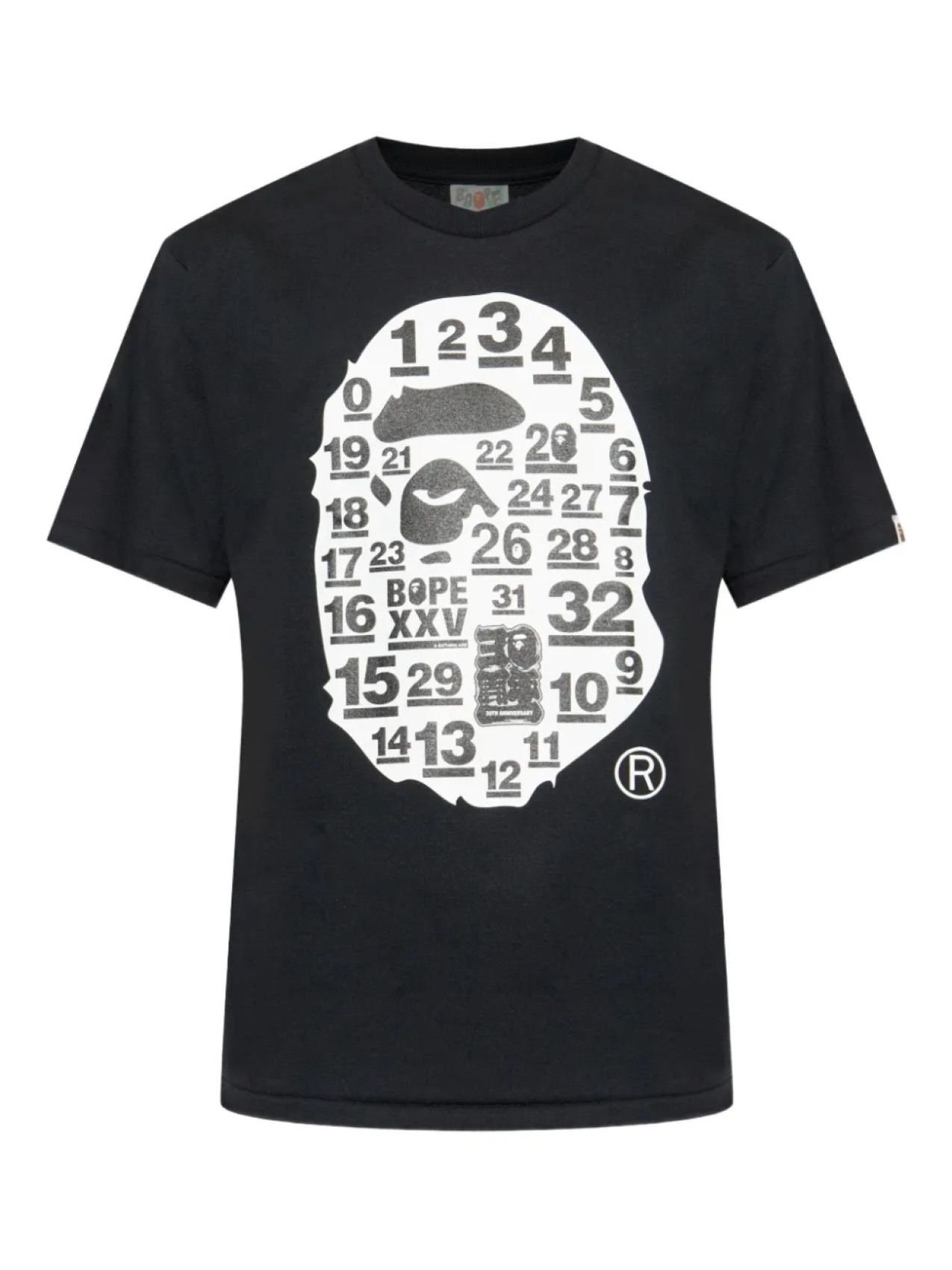 

A BATHING APE 32nd Anniv. Big Ape Head Футболка, черный