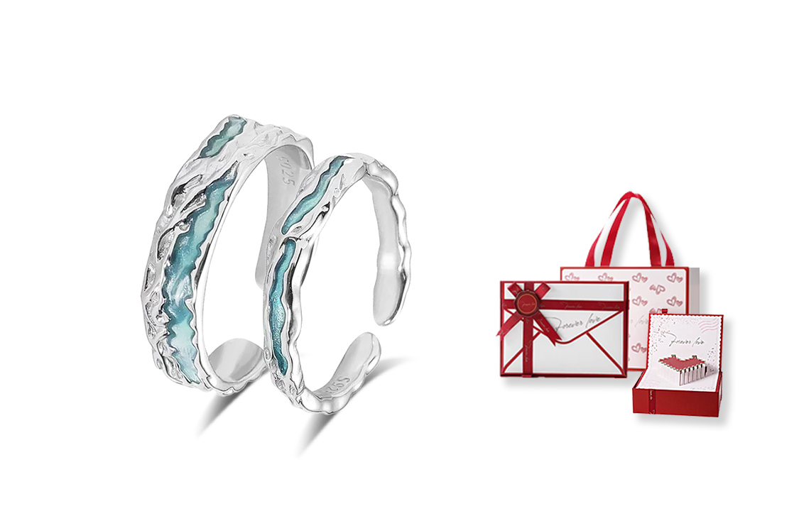 

Кольцо Unisex COPI, Qingdang Couple Rings[Blue]+[Heartbeat Box]