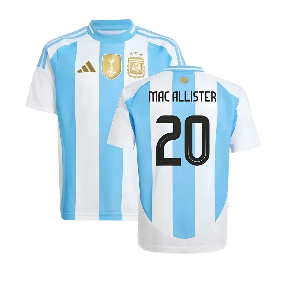 Футбольная футболка Argentina Home 2024-2025 Mac Allister, белый