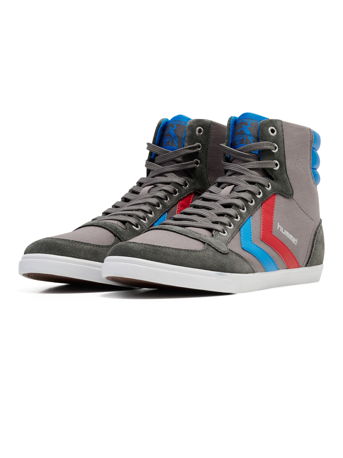 Высокие кроссовки Hummel High Hmlslimmer Stadil High, цвет CASTLEROCK/RIBBONRED/BRIL BLUE — фото 4