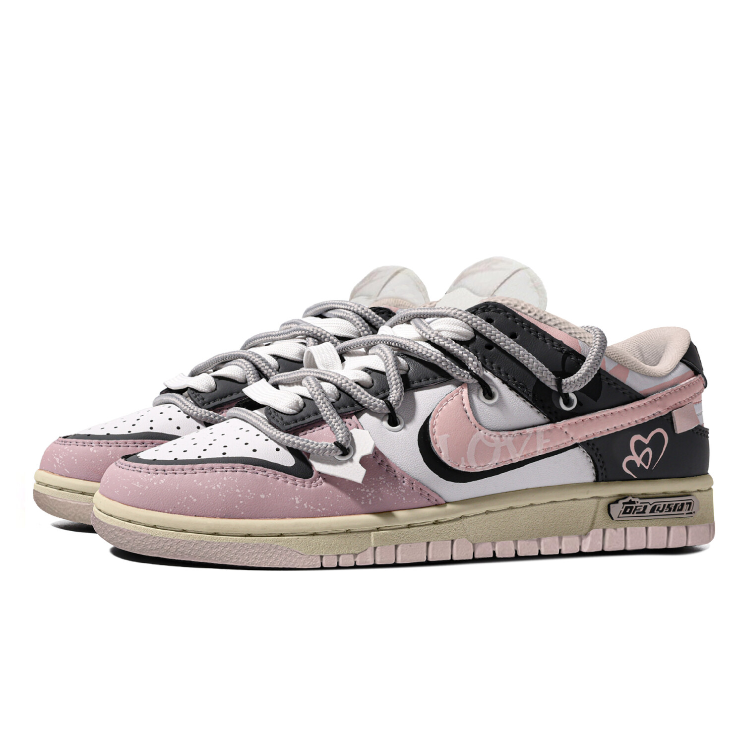 

Кроссовки Nike Dunk Skateboarding Shoes Women's Low-top Pink/Black, черный/розовый
