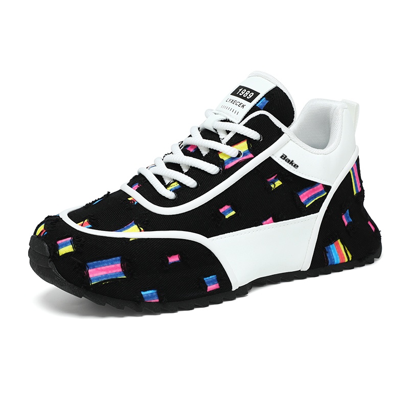 

BAKE Амортизирующие износостойкие низкие повседневные кроссовки мужские белый черный, цвет White Black