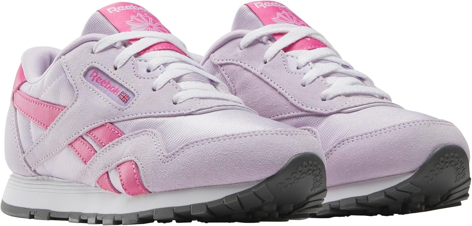 Кроссовки Reebok Classic Nylon (Little Kid), белый/розовый — фото 2