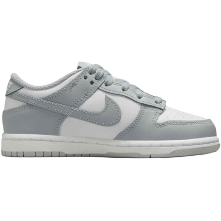 Nike Dunk противоскользящие износостойкие низкие детские скейтбординг кроссовки white gray для детей 3-7 лет — фото 3
