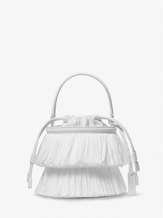 

Мини-Сумка-Ведро Ischia из кожи с бахромой Michael Kors, белый