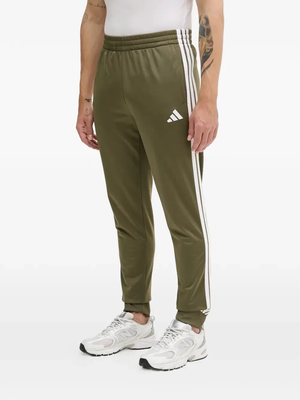 Спортивный костюм Essentials на молнии с принтом логотипа Adidas, зеленый