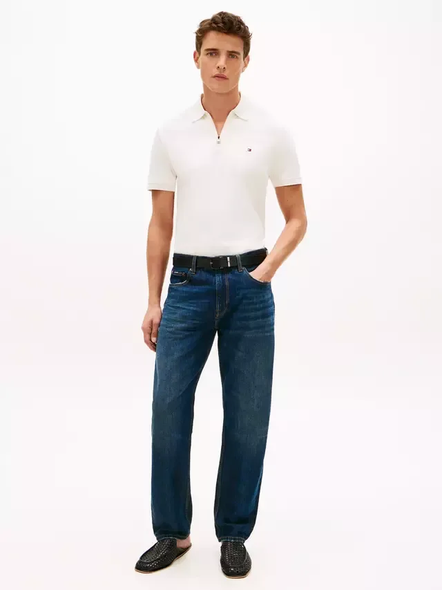 Хлопковая трикотажная рубашка-поло стандартного кроя из хлопка Tommy Hilfiger, Ivory — фото 2