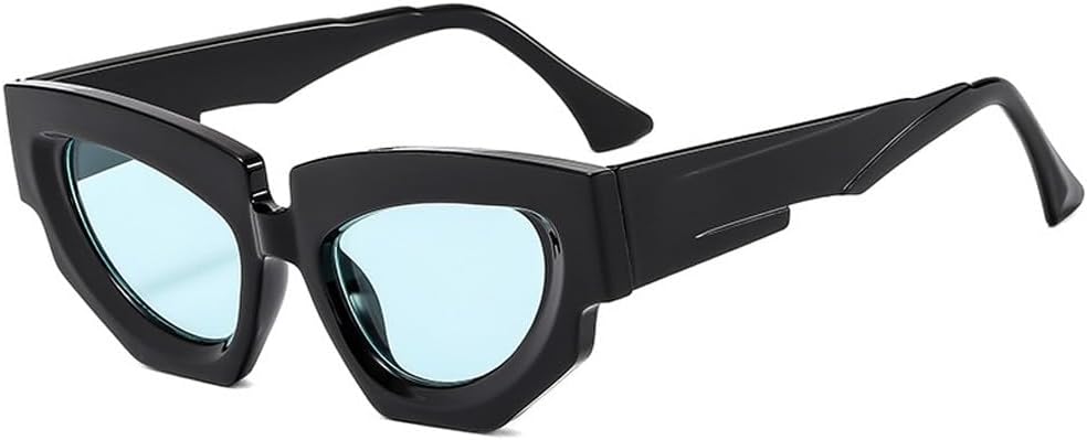 

Винтажные солнцезащитные очки «кошачий глаз» для женщин и мужчин, роскошные солнцезащитные очки в многоугольной оправе неправильной формы, модные очки с защитой от ультрафиолета UV400 TKKTLLT, Black Geen