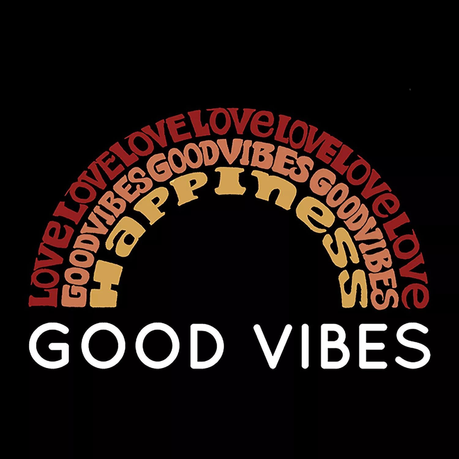 

Good Vibes — мужская футболка с длинным рукавом Word Art LA Pop Art