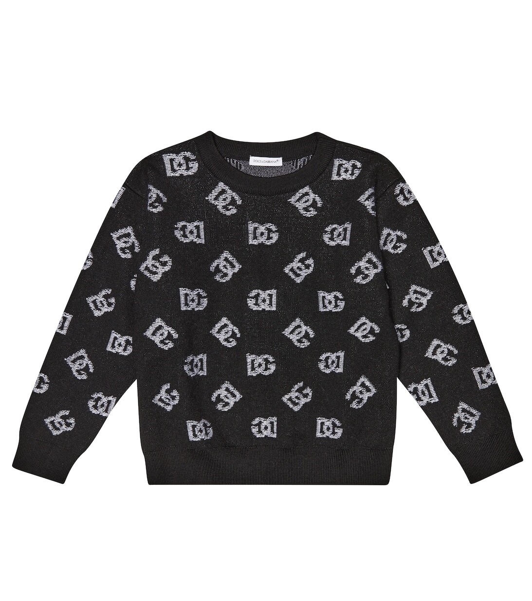 

Шерстяной свитер интарсия с логотипом Dolce&Gabbana, черный
