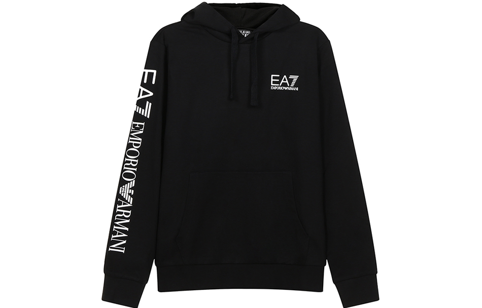 EMPORIO ARMANI Толстовка EA7 для мужчин, черная, для весны и осени — фото 3