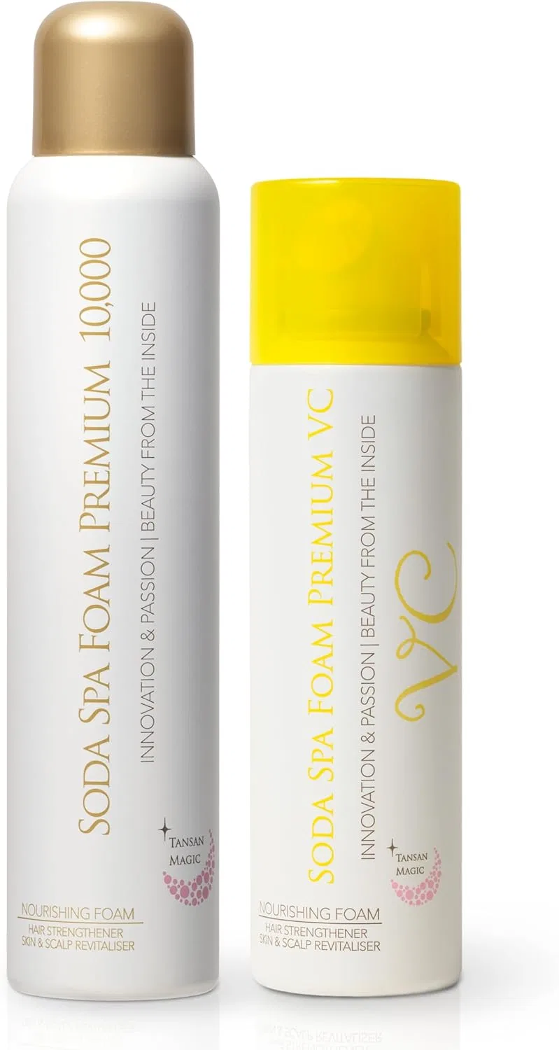 Набор для ухода за кожей с карбонатными пенками Tansan Magic Soda Spa Foam Premium 10,000 и VC, 130 г + 90 г
