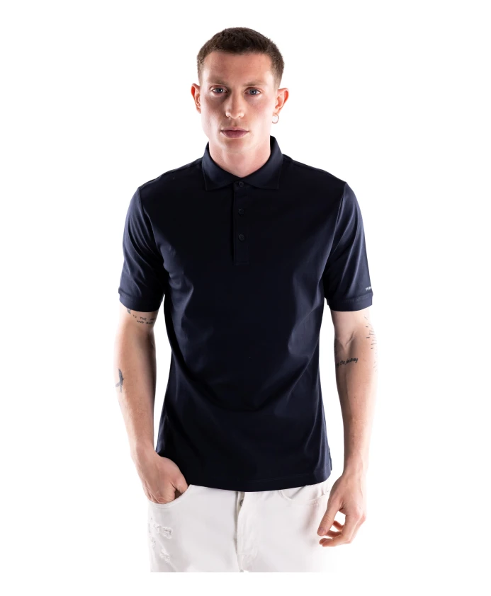 

Хлопковая рубашка поло People Of Shibuya, синий