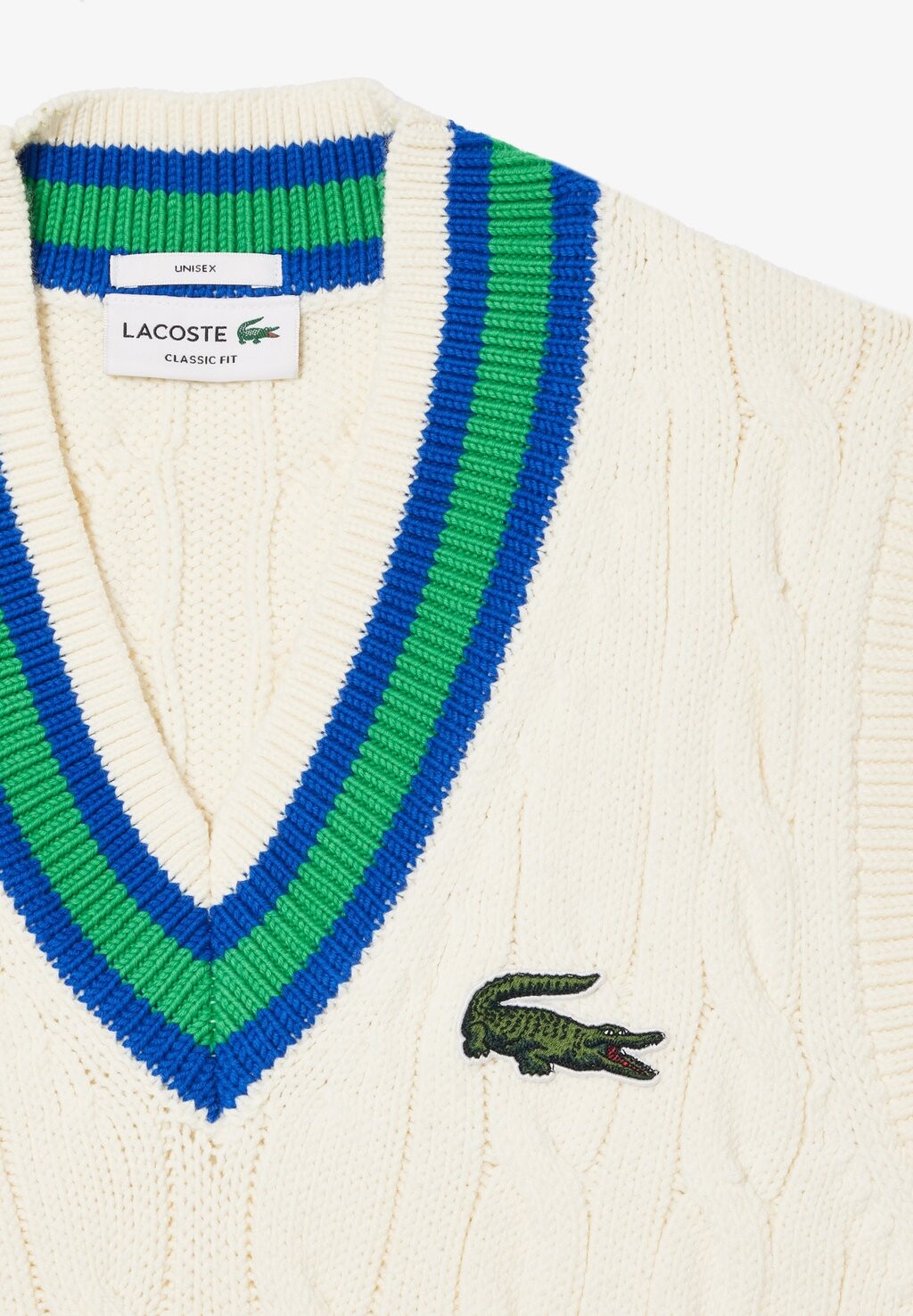 

Вязаный свитер Lacoste, blanc bleu vert