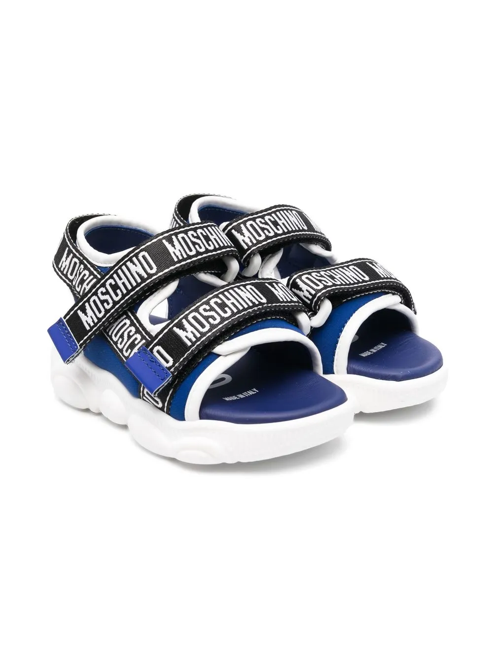 

Сандалии на липучках с логотипом Moschino Kids, синий