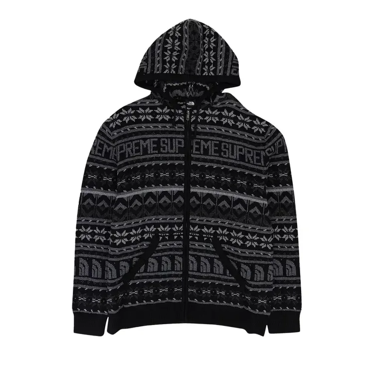 Свитер Supreme x The North Face на молнии с капюшоном, черный