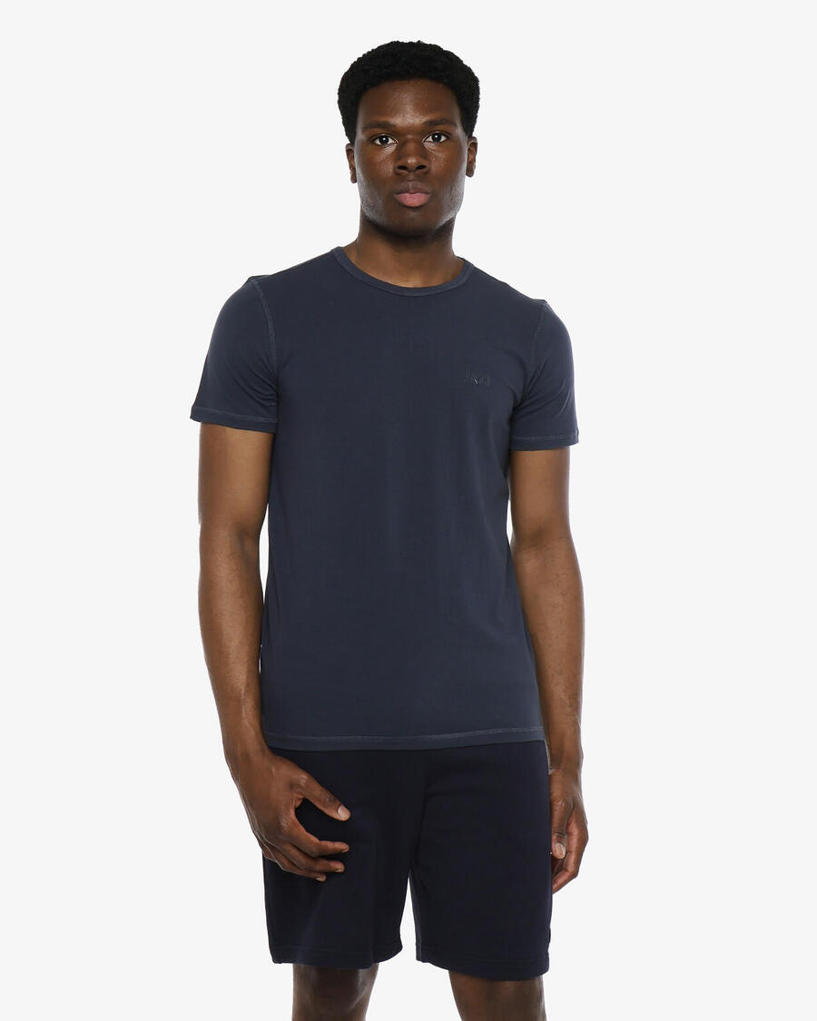 

JAKED Мужская темно-синяя хлопковая футболка для фитнеса