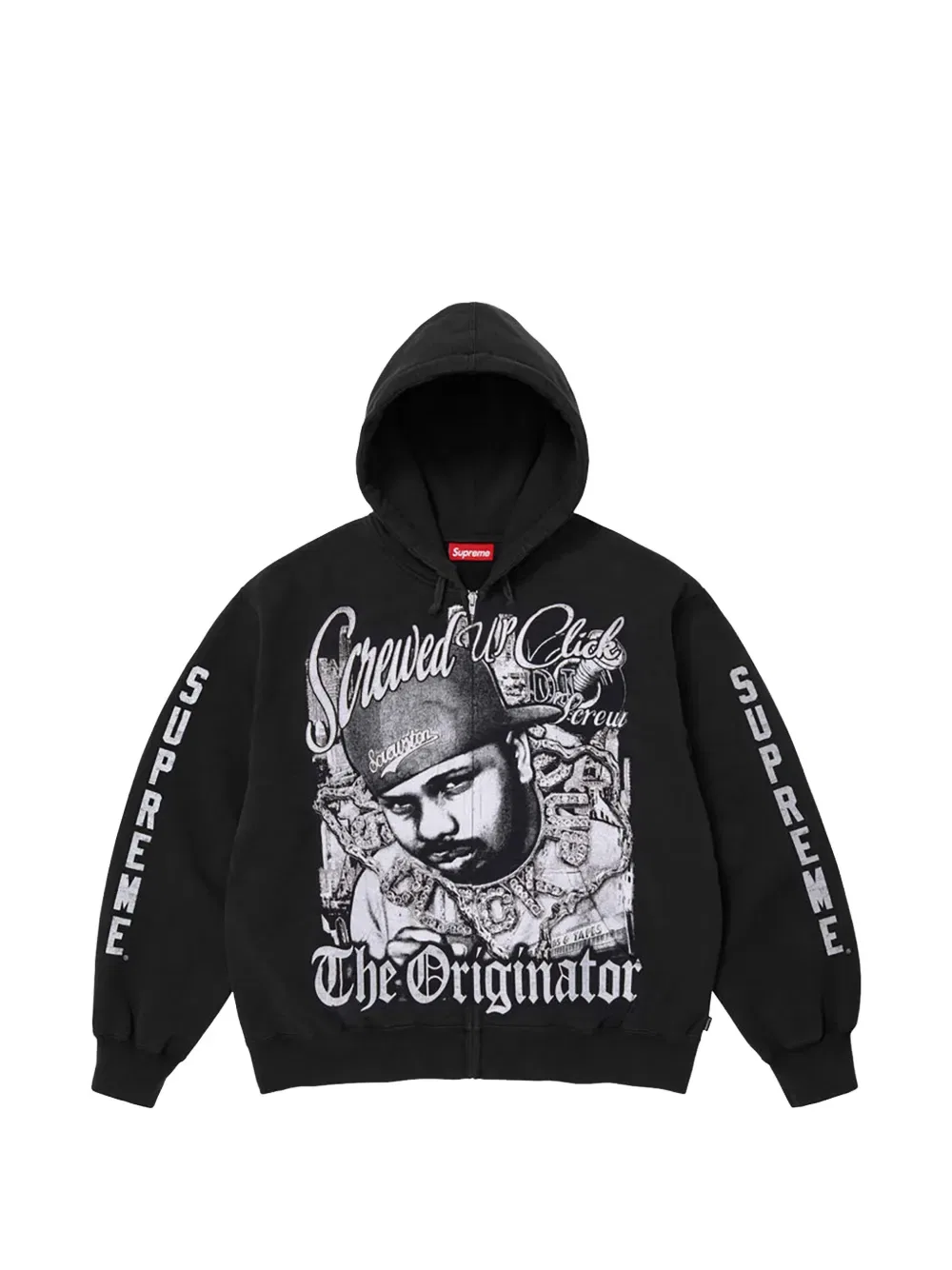 Худи на молнии Dj Screw Supreme, черный