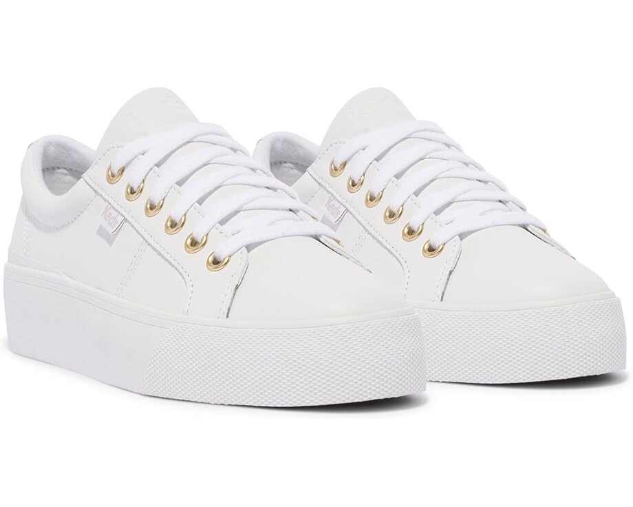 

Кроссовки Keds Jump Kick Duo Lace Up, цвет White/Gold Leather